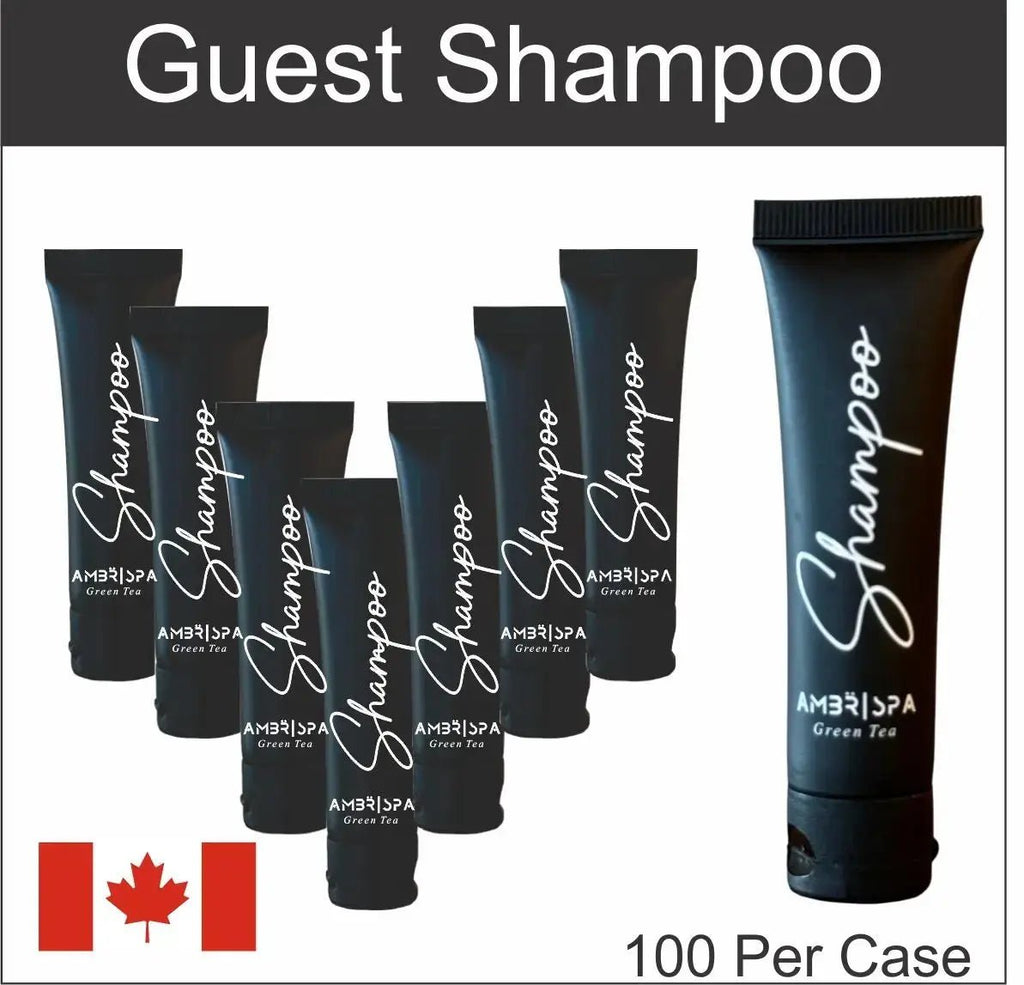 Hotel Supplies Shampoo AMBR Spa 50 pack - Branded Amenities by Custom Amenities Inc.