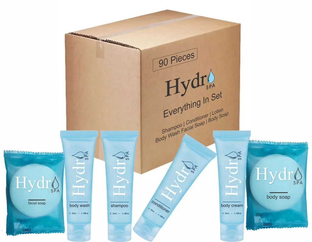 Vacation Rental Supplies Hydro Spa 15 of Each - Branded Amenities by Custom Amenities Inc.