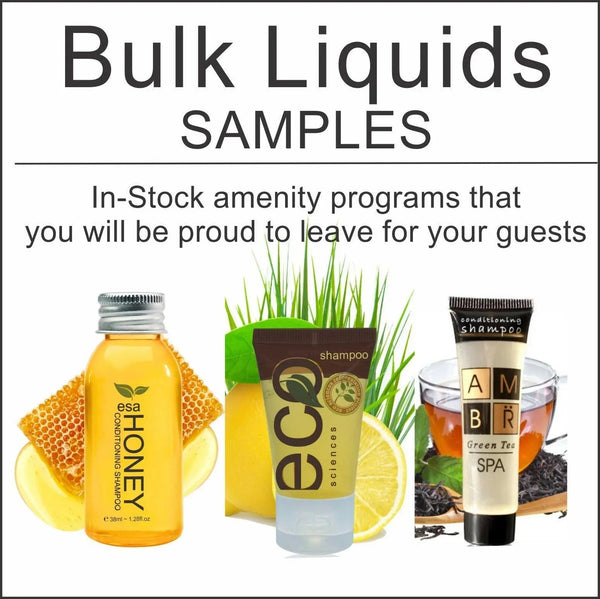 Bulk Liquid Sample Set Hotel Supplies Canada - Branded Amenities by Custom Amenities Inc.