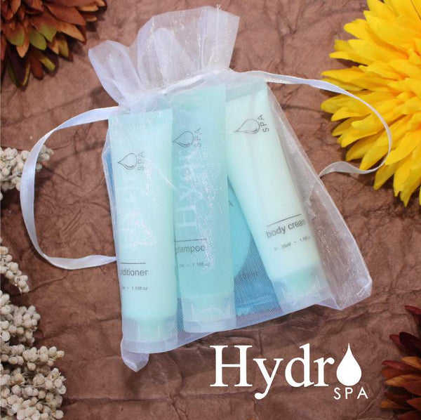 Room Ready Kit Organza Bag Hydro Spa ~ (10 per case) $4.39 ea - Hotel Supplies Canada